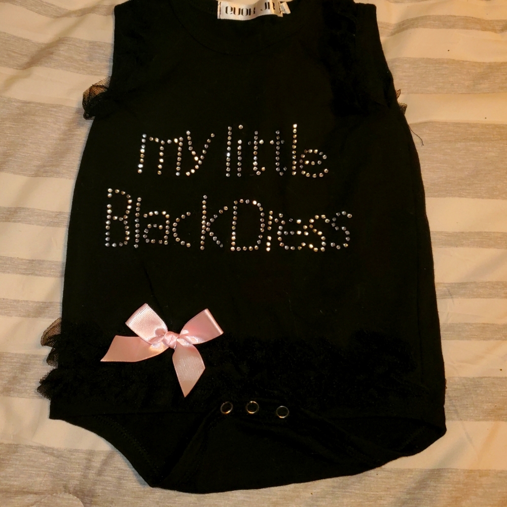 Baby's "little black dress onesie" onesie